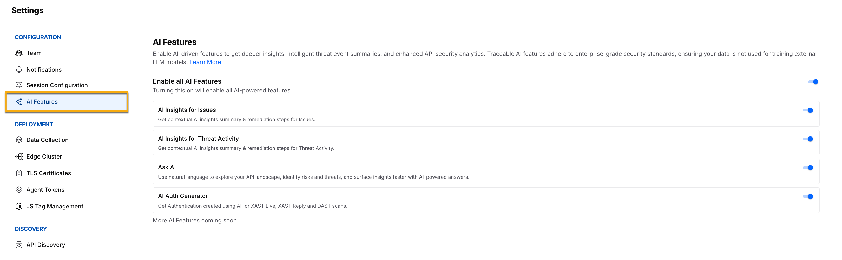 Enabling AI Features
