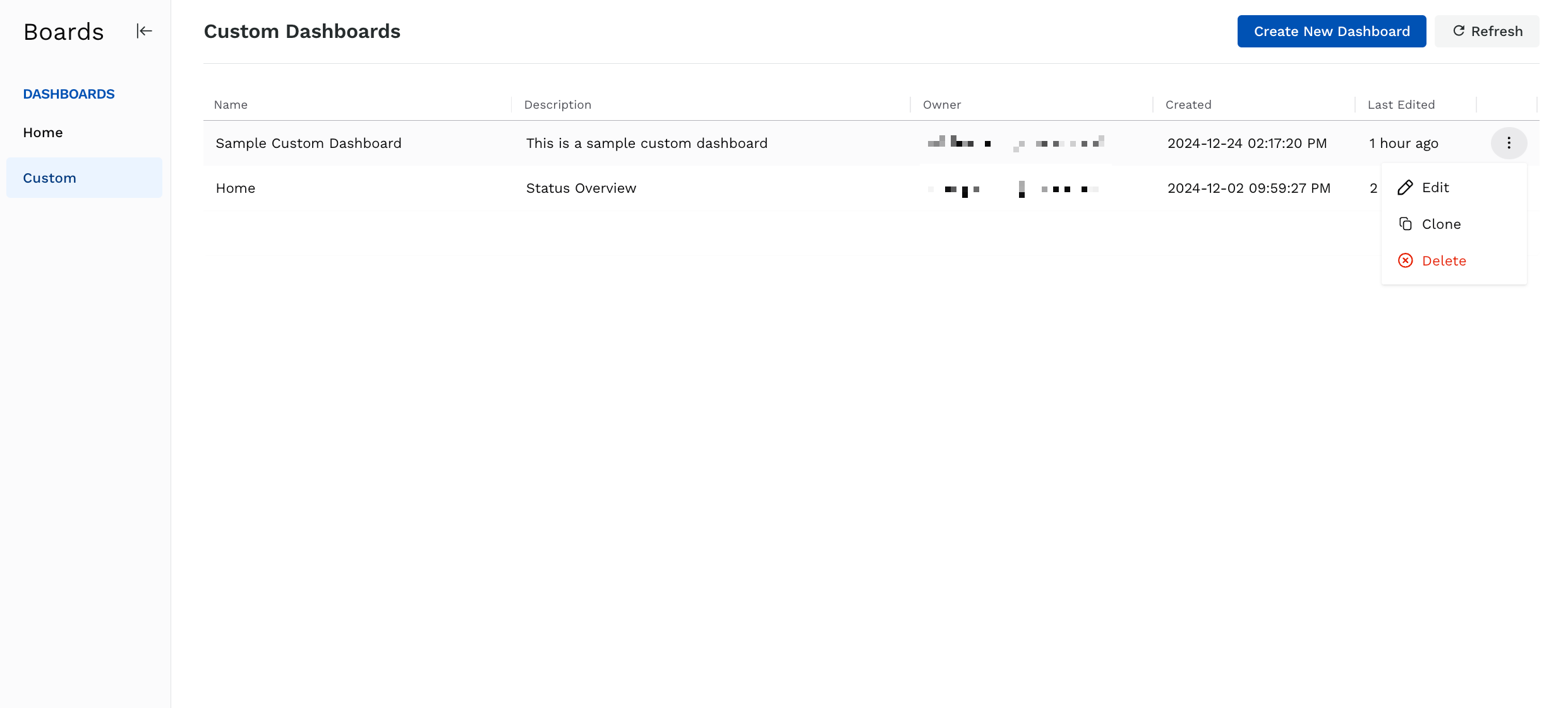Traceable Custom Dashboard
