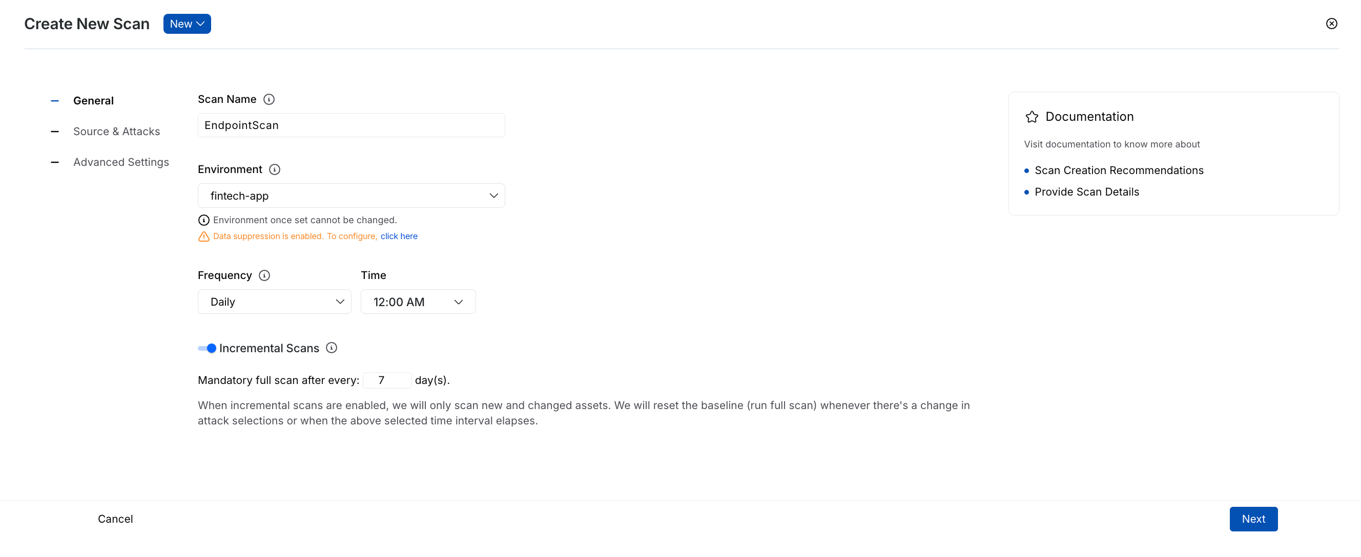 Provide Scan Details
